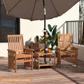 3 pezzi Set di 3 pezzi di legno del patio all'aperto del bistrot 3 pezzi, foro dell'ombrello, 1, 5 pollici., 1.5 in
