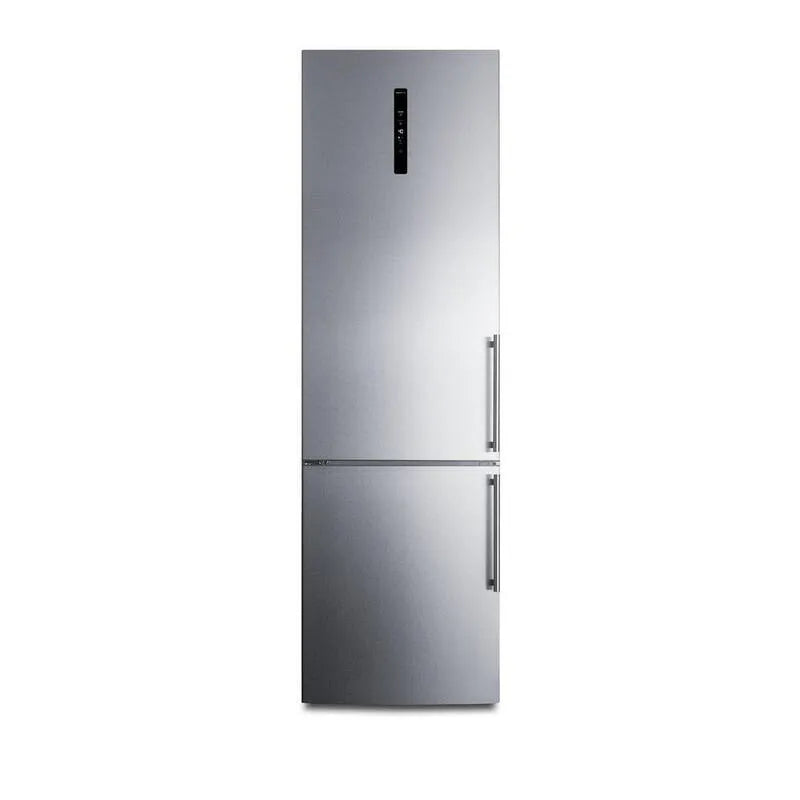 Summit Appliance, 24 in. W 11. 7 cu. ft. Frigorifero del congelatore inferiore in acciaio inossidabile, profondità del contropiede, Acciaio senza platino/Inox, Frigorifero con congelatore in, 11.7