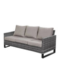 divano, esterno, U-Weave, metallo, grigio, soggiorno