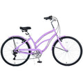 7-velocità, 26 in., 7-velocità Beach Cruiser adulto Bike, Giardino & da esterno 26 in., Viola/Lavelli, Biciclette