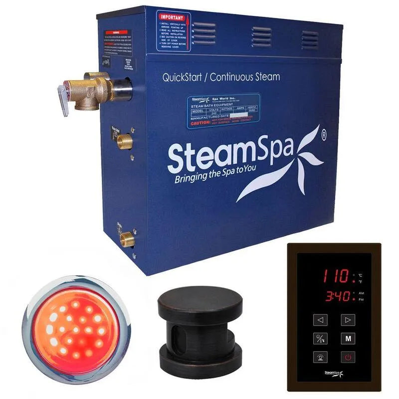 Generatore, olio Rubbed Bronze, 6kW, Indulgence, Generatore di vapore da kW con vapore continuo e tecnologia di avvio rapido in olio Rubbed Bronze