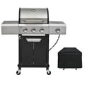 Griglia a gas propano del bruciatore 3-Burner, Acciaio inossidabile, Design compatto portatile, Propano liquido, All'aperto