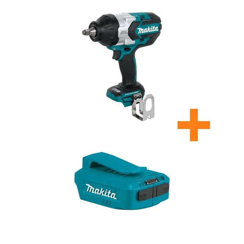 Makita, 18V, 1/2 in., Solo strumento, Chiave di Impatto di Drive, Design senza fili, Senza spazzole