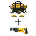 Kit Combo senza cordone di litio-ione di DEWALT 20-Volt MAX, batterie 2Ah, caricabatterie e borsa, e sega di ricipriota con, Design senza cordone