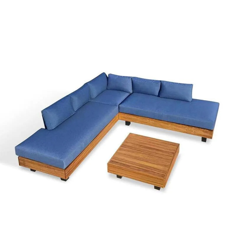 Divano sezionale, Alluminio, All'aperto, Patio, Alden, Soggiorno, Spettro indigo, Divani da esterno
