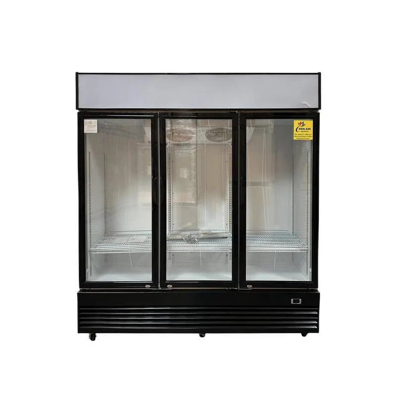 Frigorifero 3-Glass, 72 pollici, 57 piedi, Commercial-Grade Design, Nero, 72 in, 57 cu. ft