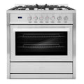 Gamma di gas, 36 in., 3. 8 cu. ft, 5 bruciatori, Nebulosa raccolta 3. 8 cu, Grati di ghisa in acciaio inossidabile, forno a convezione rapida, cucina di convezione, 3.8 cu. ft, Acciaio inox, Cucine a