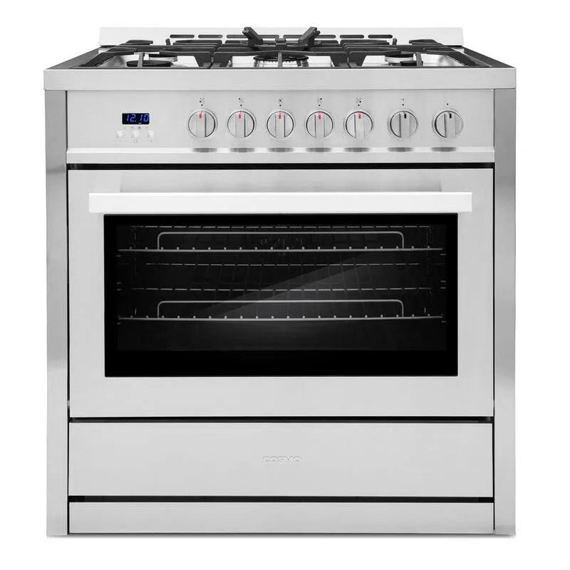 Gamma di gas, 36 in., 3. 8 cu. ft, 5 bruciatori, Nebulosa raccolta 3. 8 cu, Grati di ghisa in acciaio inossidabile, forno a convezione rapida, cucina di convezione, 3.8 cu. ft, Acciaio inox, Cucine a