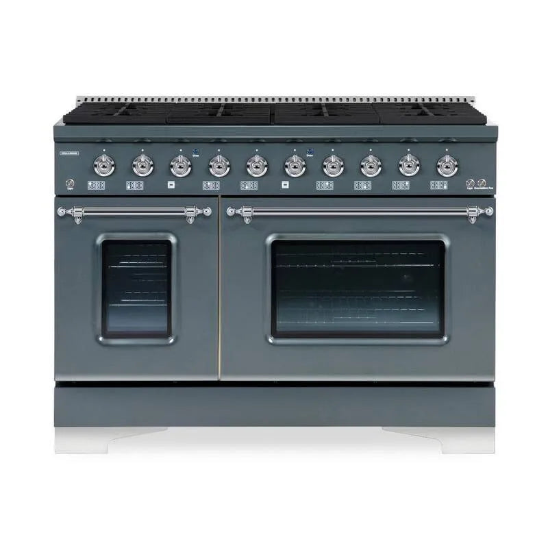 Bruciatori Doppio Forno Doppio Carburante 48-in, 8-Burners, in Blu/grigio con Trim Cromo, CLASSICO