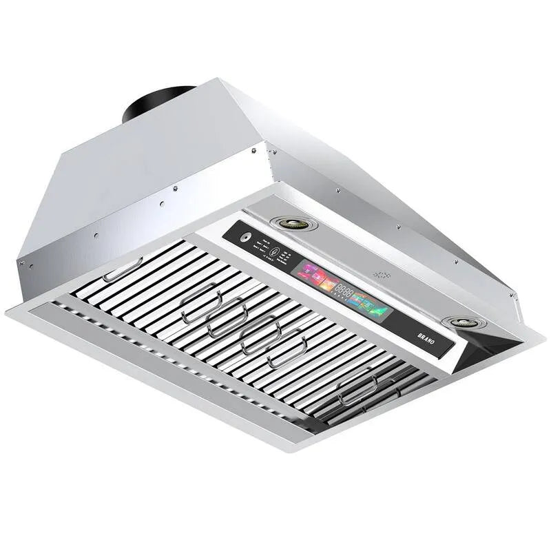 Cappa aspirante, Cappa, 900 CFM, 30 pollici, 4 velocità, acciaio inossidabile, installazione integrata, 30 in