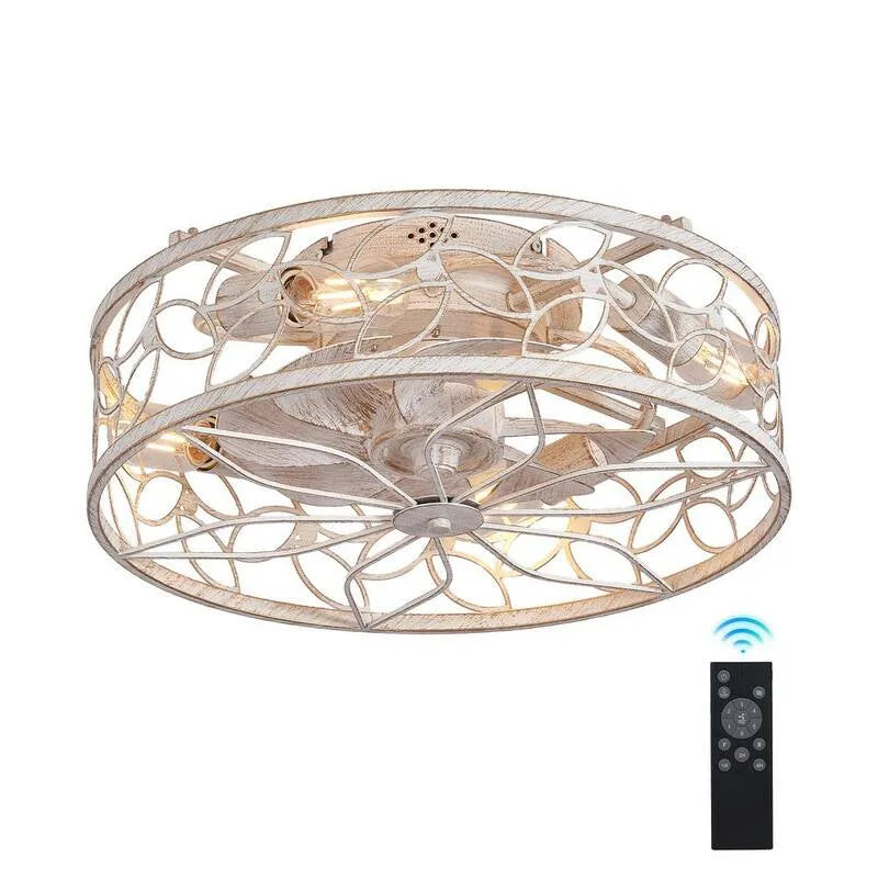 Ventilatore da soffitto 6-Speeds, 20 in., da interno, con luce LED, bianco, dimmerabile, Ventilatori da soffitto con luce