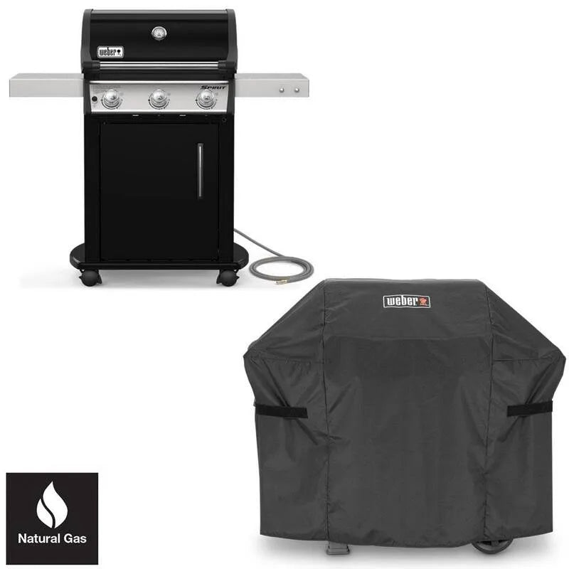 Weber E-315 Bruciatore Gas naturale Grill, 3-Burner, Nero, Griglie di gas naturali