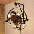 Ventilatore da soffitto, 20 pollici, ventilatore da soffitto montato a parete nero con 6 velocità del ventilatore, da interno
