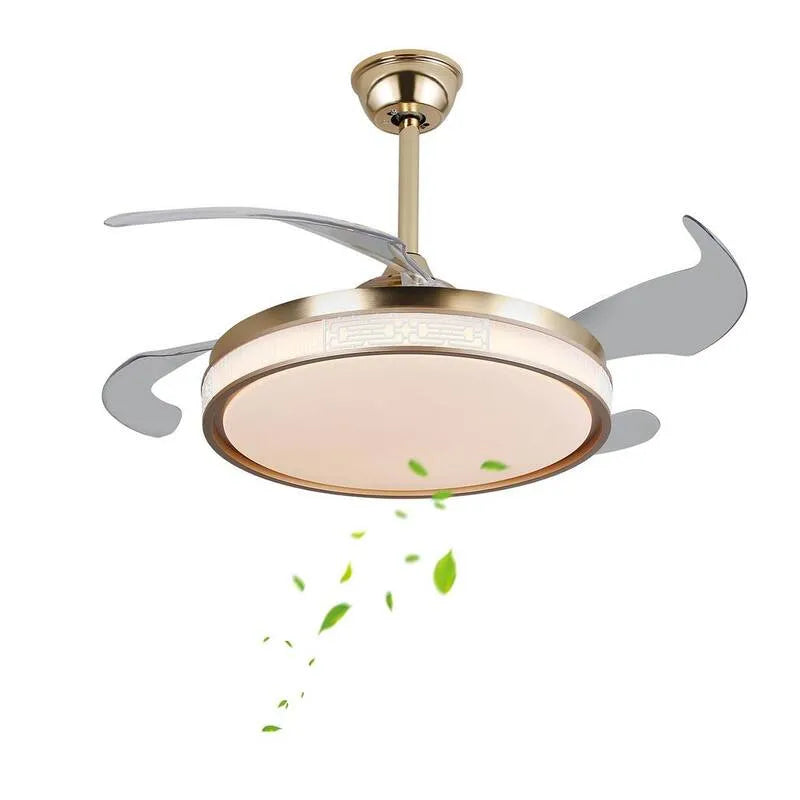 Ventilatore da soffitto 6-velocità, 42 in., da interno, Reversibile, Oro, Bianco, Ventilatori da soffitto con luce