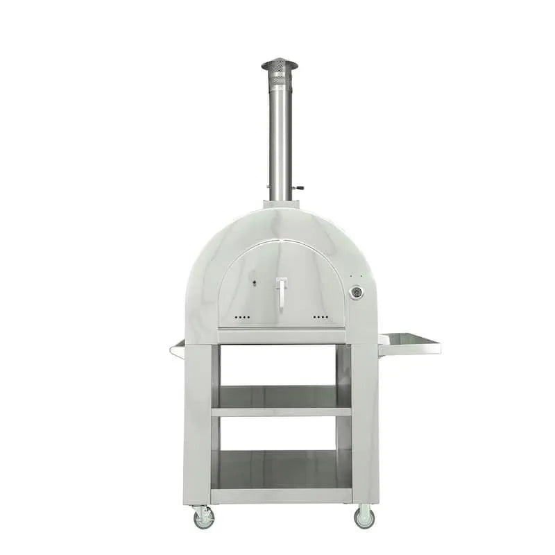 Forno da pizza all'aperto riscaldato a legna portatile, acciaio inossidabile, design compatto portatile