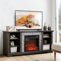 Stand TV Camino elettrico moderno in legno, 58 in., Grigio