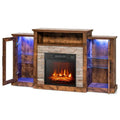 MDF Freestanding Electric Caminetto TV Stand, 59 in., 18 in., 65 in., Brown