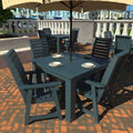 Set da pranzo all'aperto di plastica riciclato quadrato 5 pezzi, Glennville