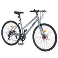 x27 7-velocità, 27 in., 7-velocità Hybrid Bike, Men Women's City Bike, grigio