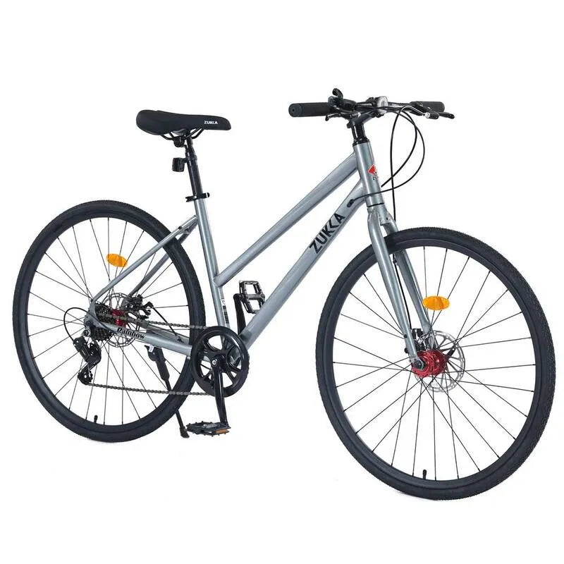 x27 7-velocità, 27 in., 7-velocità Hybrid Bike, Men Women's City Bike, grigio