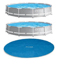Intex 2-Pack, 12 ft, 30 in., Piscina per cornici Prism, con Telaio per copertura solare piscina, Blu