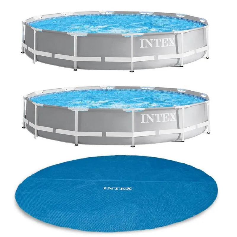 Intex 2-Pack, 12 ft, 30 in., Piscina per cornici Prism, con Telaio per copertura solare piscina, Blu
