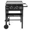 Bruciatore piatto superiore barbecue a gas 2-Burner, 23 in., 30000 BTU, adatto per il campeggio, nero, 30,000 BTU