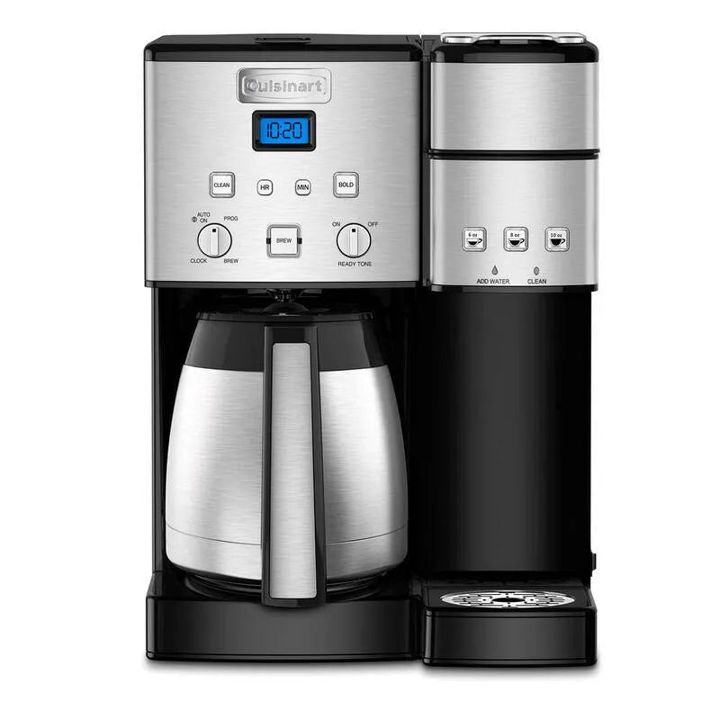 Cuisinart 10-Cup, Caffettiera termica e Brewer mono-serve, Cromo spazzolato, Macchine per caffè