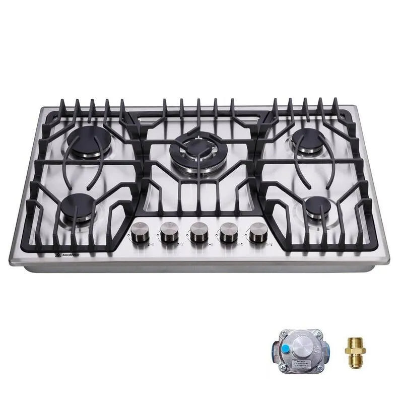 Acciaio in argento con dispositivo di sicurezza 5-Burner, acciaio inossidabile, 30 in.