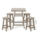 Patio Piazza controsoffitto altezza set bistrot 5-PC, Barstools in legno temperato, Laguna, da esterno