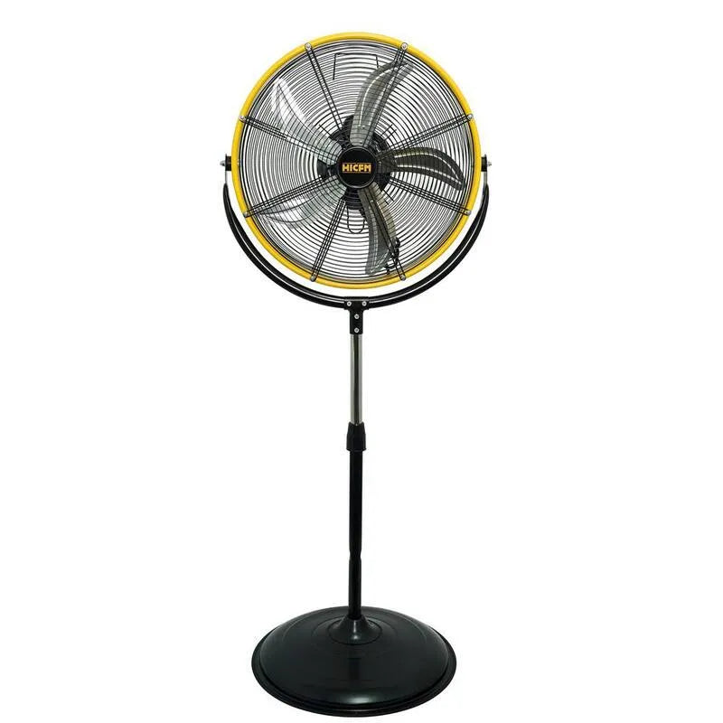 20 in., 3 velocità, 20 in. 3 velocità ad alta velocità ventilatore a pedale in giallo con potente 1/5 motore, 180° testa di tamburo di inclinazione