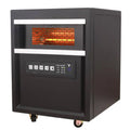 riscaldatore a infrarossi nero al quarzo elettrico 1500-Watt con telecomando, facile rullo ruote, timer, tecnologia a infrarossi