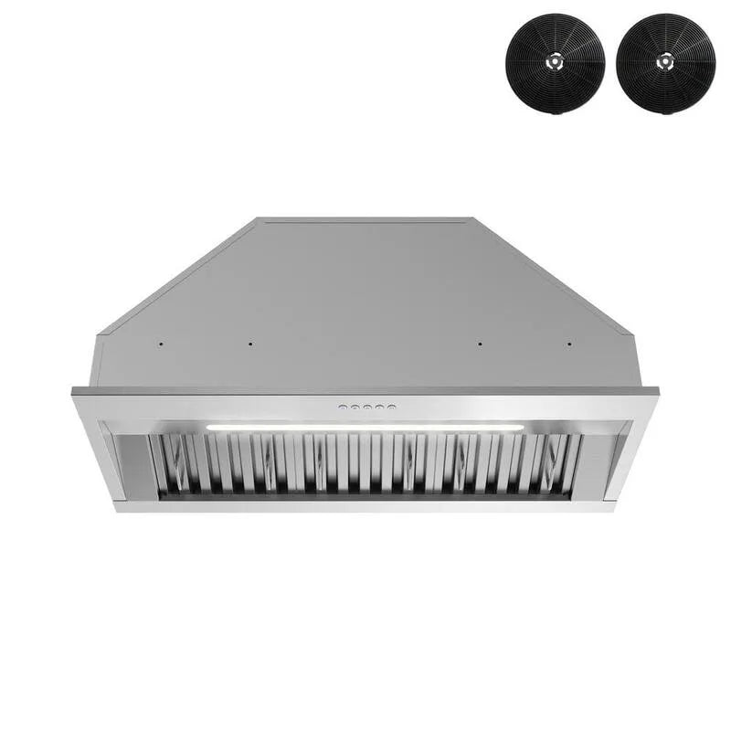 Cappa aspirante, Cappa, 350 CFM, 34 in., luce LED, filtri di baffle, controllo elettronico del pulsante, acciaio inox spazzolato, Cappe sottopensile
