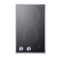 2-Elements Piano elettrico 2-Elementi, 12 in., 230-Volt, superficie di cottura al controsoffitto incorporata, nero