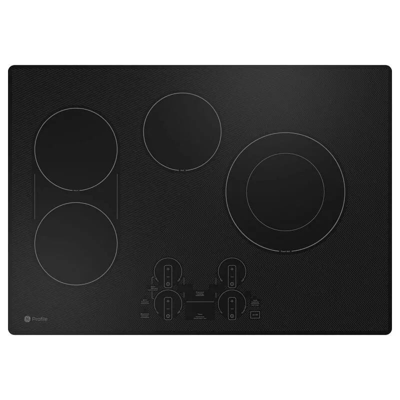 GE profilo Electric piano cottura, 30 in., 4 bruciatore, superficie di cottura al controsoffitto incorporata, nero