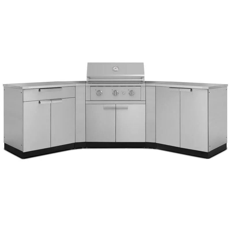 Armadio di stoccaggio 7 pezzi, Acciaio inossidabile, 122. 95 in., 24 in., 48. 5 in., 33 in., Cucina esterna 122. 95 in., Grill di Prestazioni LP, 122.95 in, 48.5 in