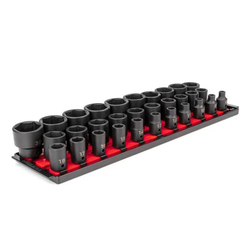 Set di presa a punto 6-Point, 2 in., 38 mm, 31 pezzi, 1/2 in., Nero, set di presa di impatto