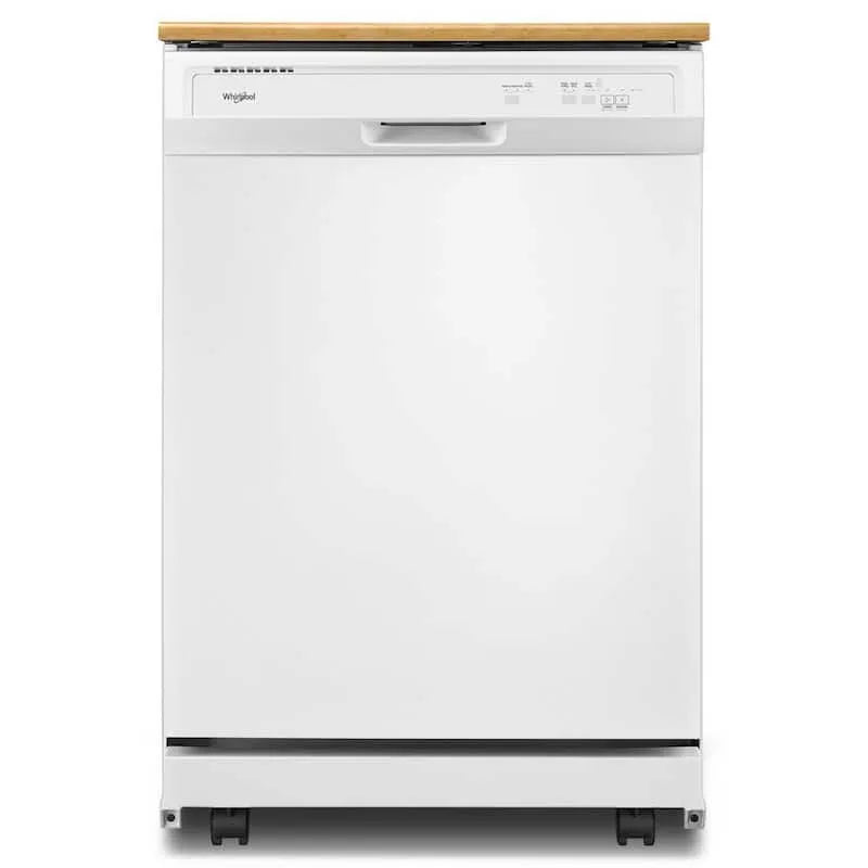 Lavastoviglie Whirlpool portatile compatta, 24 pollici, programma di 1 ora, bianca