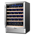 51 bottiglie 51-bottiglia, 24 in., Singola zona 51-bottiglia integrato o freestanding vino refrigeratore con serratura della porta, acciaio inossidabile