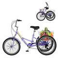 7 velocità pieghevole adulto Trike, 24 in., Design pieghevole, Uomini per lo shopping, 3 ruote pieghevoli Bici per anziani, Adulto pieghevole Triciclo