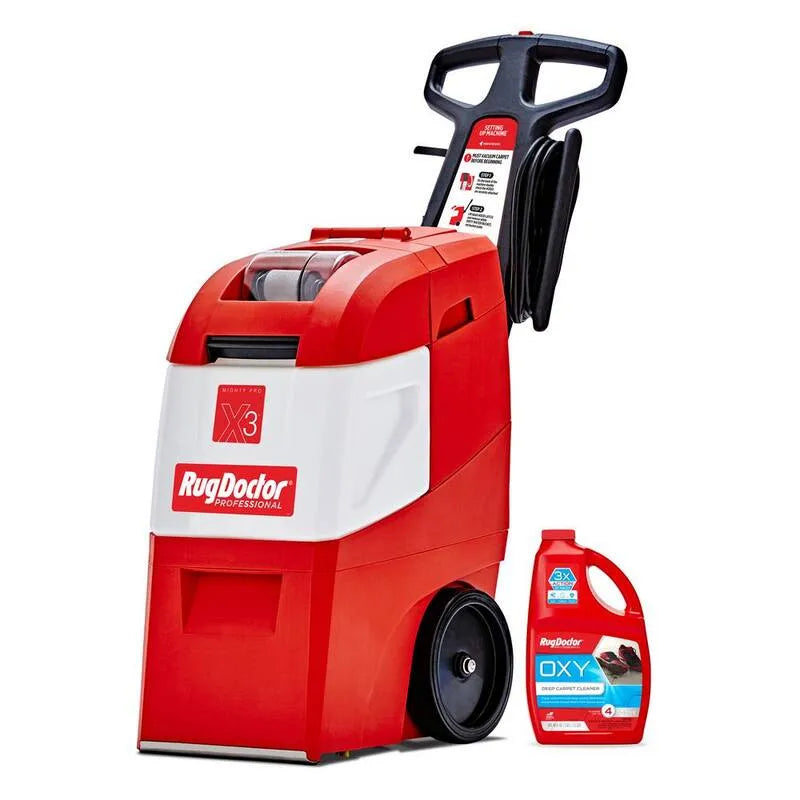 Tappeto e pulizia della stana Pro X3 Commerciale verticale, Commercial-Grade Design, Mighty, Rosso