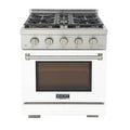 4-Burners Gamma di gas 4 barili, Gas naturale, Cucina a convezione, 30 pollici, 4, 2 cu. ft, Bianco, 4.2 cu. ft