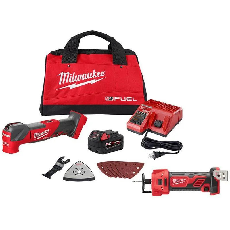 Kit Multi-utensile Milwaukee 2-utensile Lithium-Ion senza cordone senza spazzole, 18V, Design senza cordone, M18