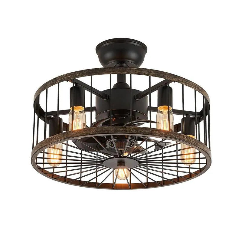 Ventilatore da soffitto, 19. 68 in., Cage in agriturismo Stile per Camera piccola, da interno, Bronzo, 19.68 in