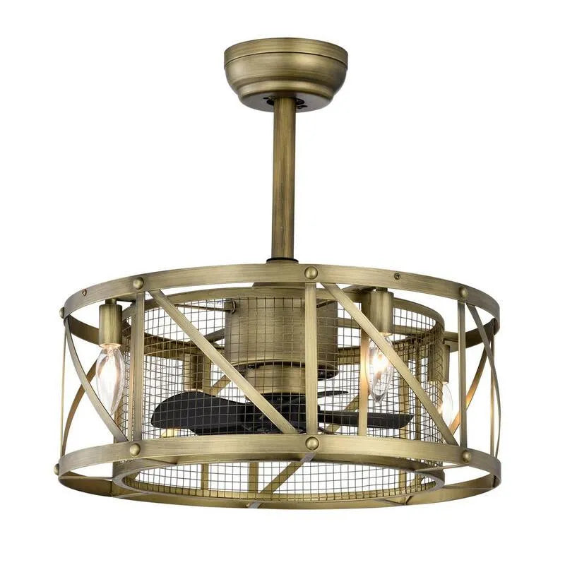 Ventilatore da soffitto, telecomando, 19. 76 in., da interno, con telecomando, marrone, 19.76 in