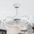 Ventilatore da soffitto, 24 pollici, da interno, con luce LED, bianco, a distanza regolabile, 24 in