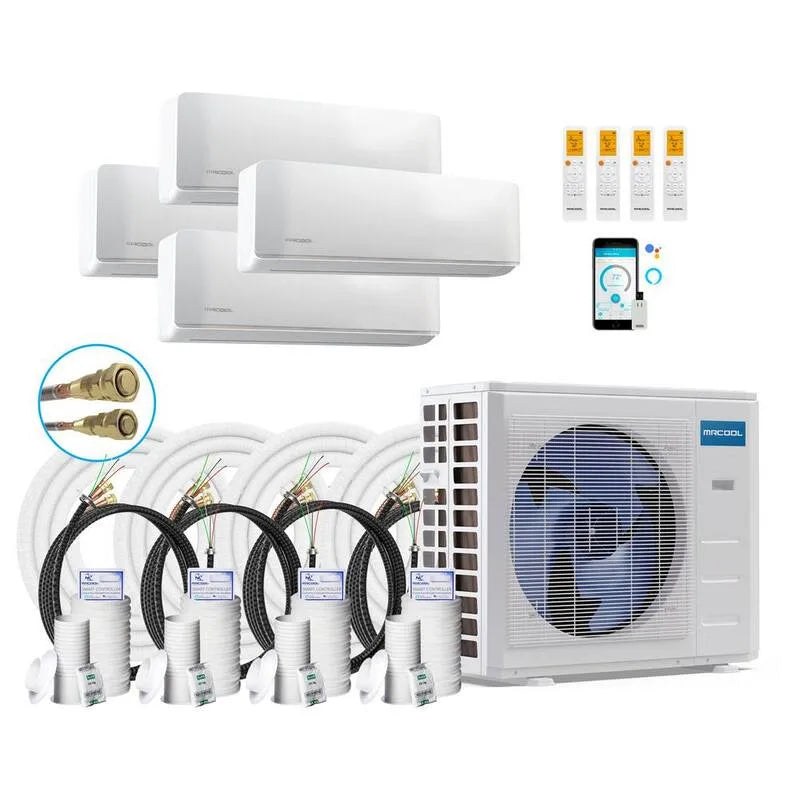 MRCOOL 3-Ton sistema mini-split senza canalizzazione, 21, 5 SEER, 36000 BTU, 50ft, 4-Zone, 12K, 36,000 BTU, 35,50ft, Bianco, Sistemi multisplit