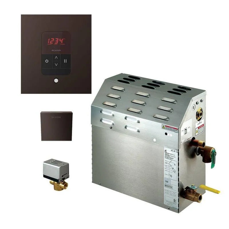 Generatore, vasca da vapore da 7. 5kW con iTempo AutoFlush Square Package in bronzo Rubbed olio