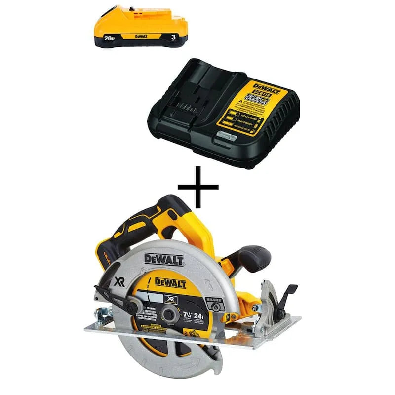 DEWALT 3. 0Ah, 20V, 7-1/4 in., 12V, Sega circolare, Design senza fili, Design compatto portatile, Senza spazzole, 3.0Ah