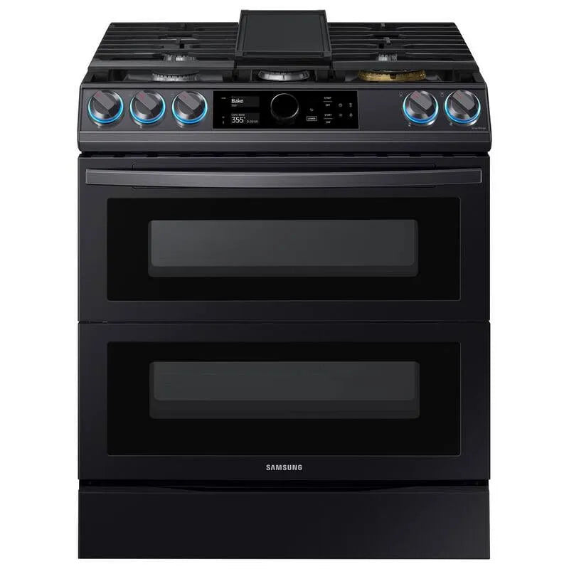 Samsung Flex Duo Slide-In Doppio Gamma di Carburante, 30 in., 6. 3 cu. ft, Acciaio inossidabile, Nero, 6.3 cu. ft